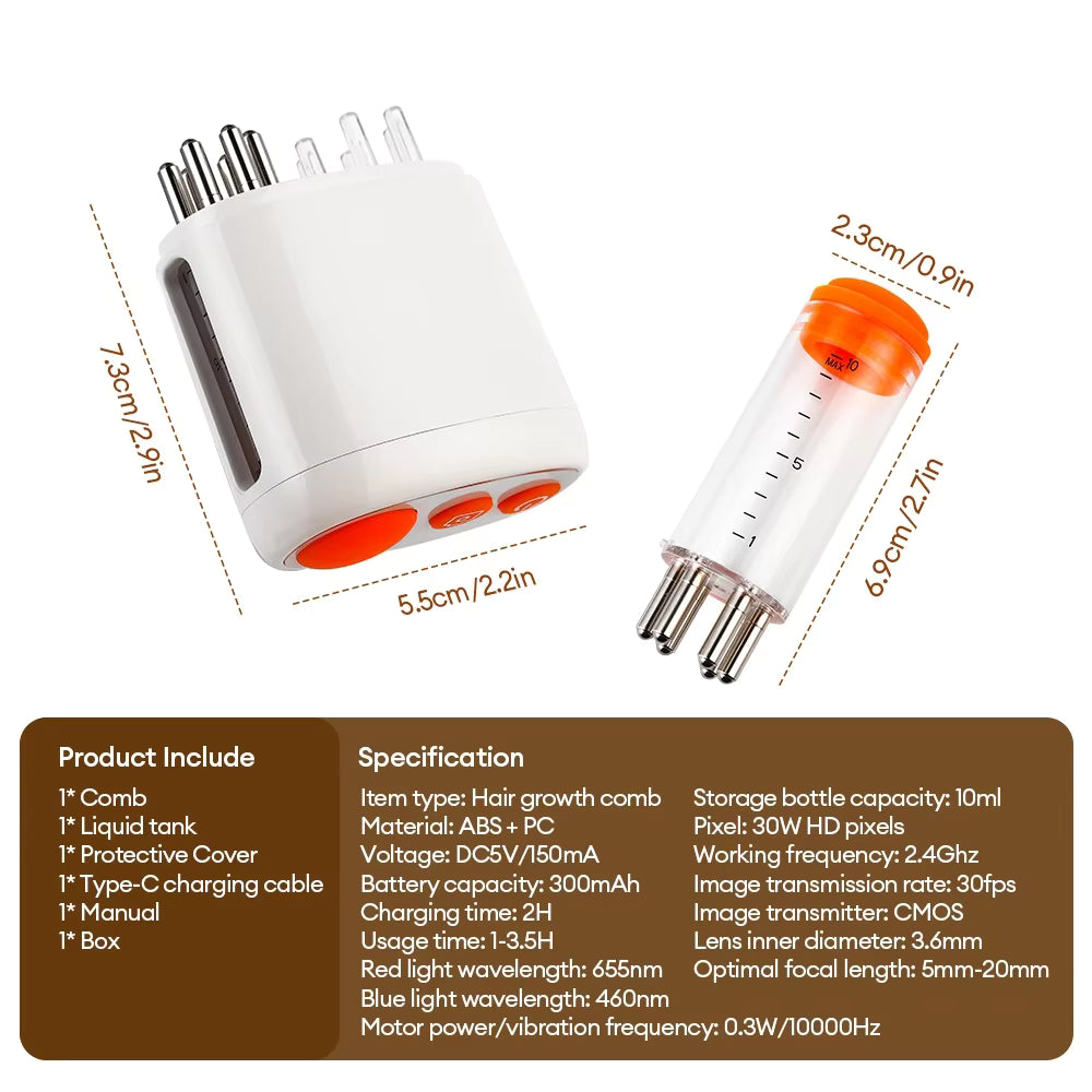 Visual Scalp Applicator & Dual-Light Hair Growth Massager
